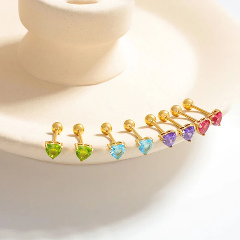 Gold Birthstone Twist On Studs