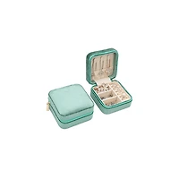 Mint Green Velvet Single Layer Travel Case
