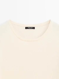 Pull à manches courtes en maille de laine mélangée