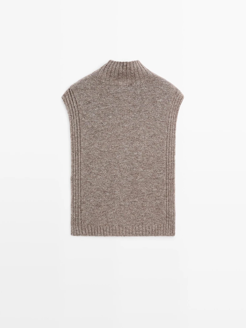 Sleeveless high neck sweater