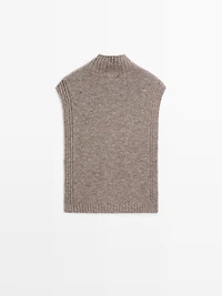 Sleeveless high neck sweater