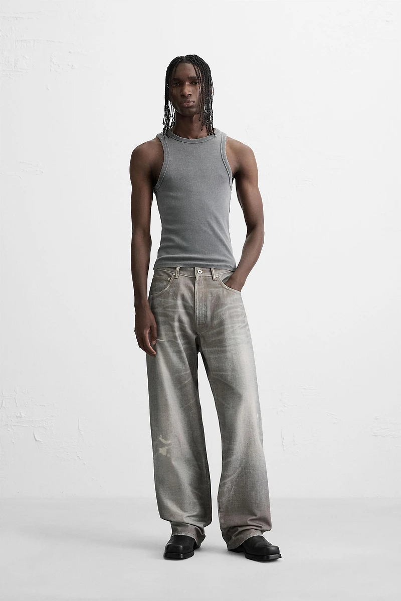 PRINTED BAGGY FIT JEANS