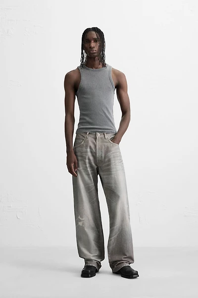 PRINTED BAGGY FIT JEANS