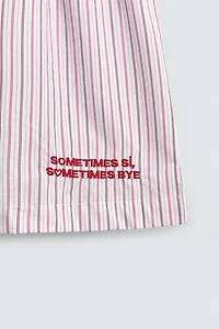 EMBROIDERED TEXT POPLIN BOXERS