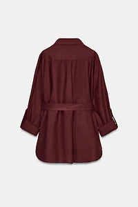 VESTE SAFARI EN LIN AVEC CEINTURE