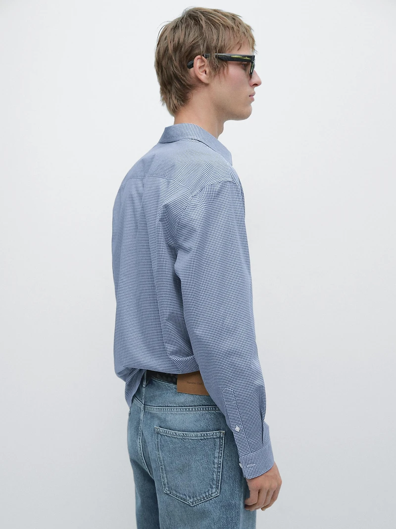 Chemise à carreaux regular fit 100 % coton