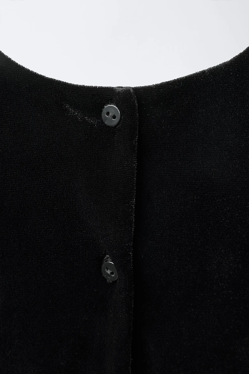 LONG VELVET JUMPSUIT WITH BOW