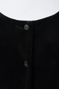 LONG VELVET JUMPSUIT WITH BOW