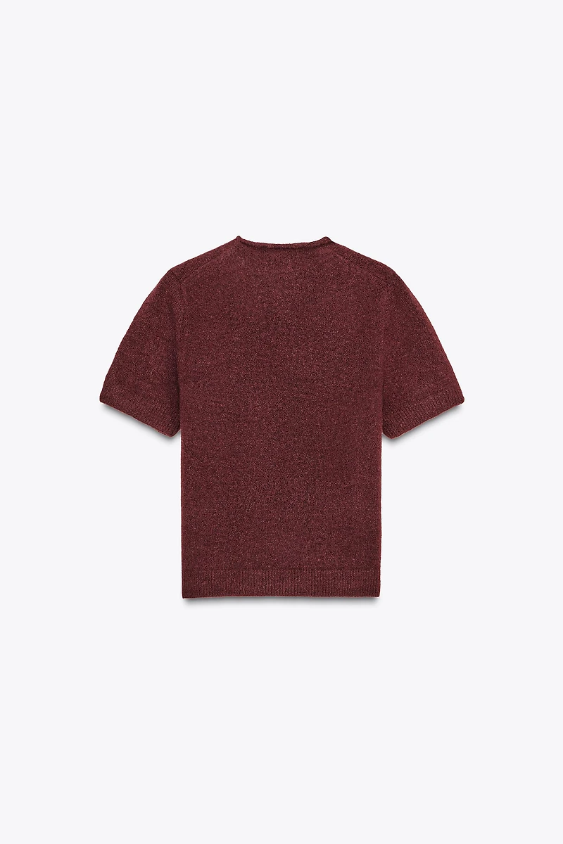 SHORT SLEEVE KNIT SWEATER