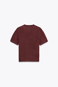 SHORT SLEEVE KNIT SWEATER
