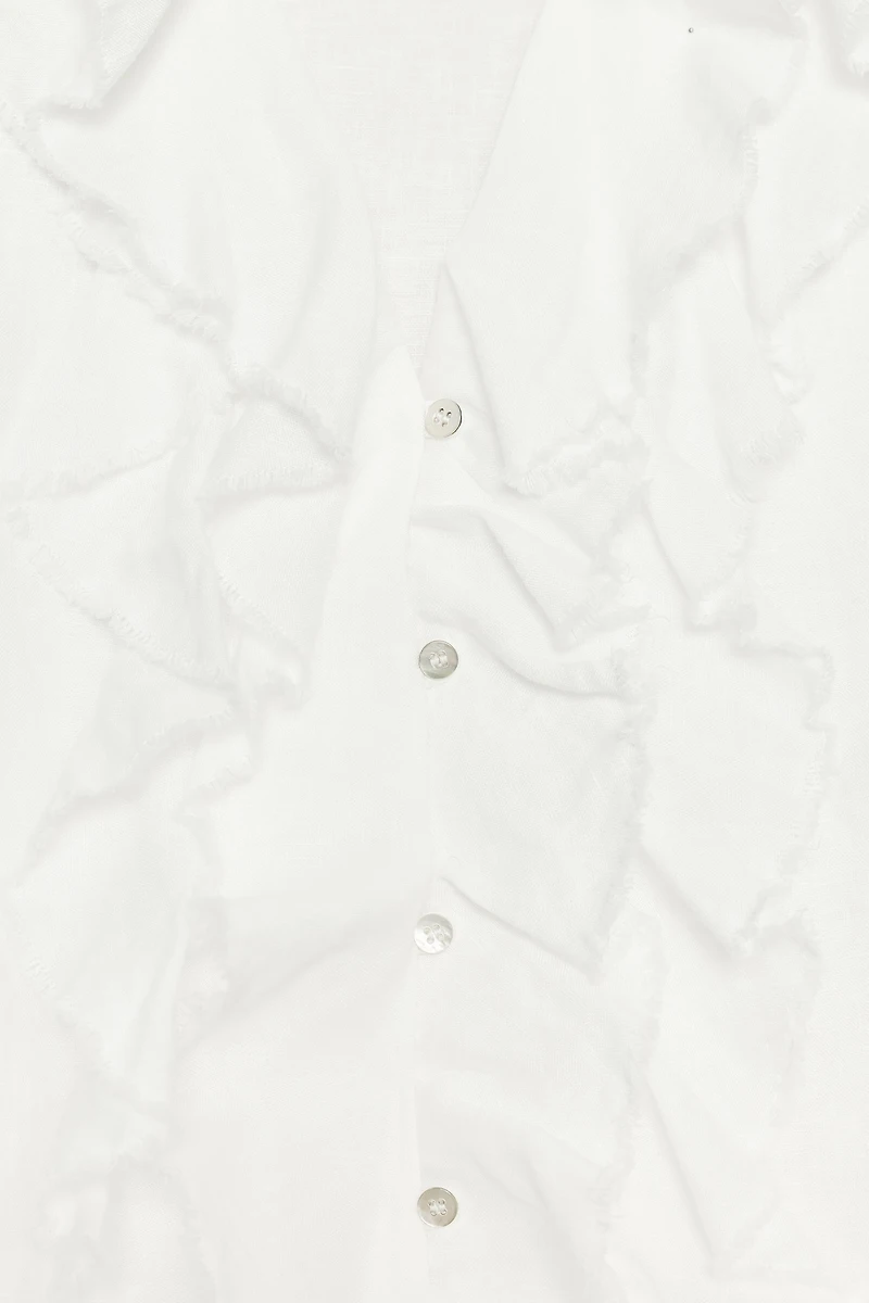 ZW COLLECTION LINEN RUFFLE SHIRT