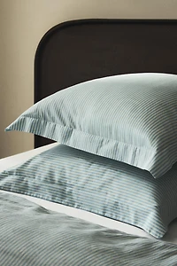 TAIE D’OREILLER SATIN RAYURES DÉLAVÉ (300 FILS)