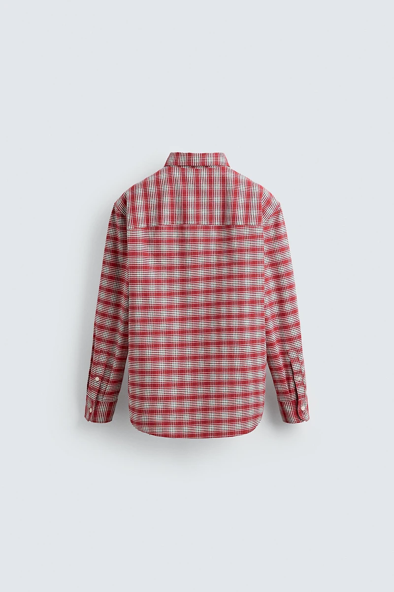 BUTTON-DOWN COLLAR PLAID SHIRT