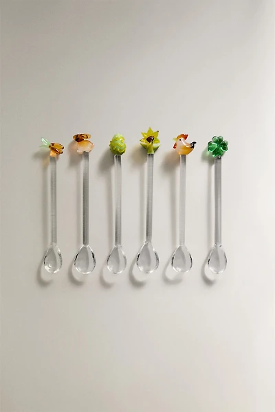 PACK OF GLASS EASTER DESSERT SPOONS (PACK OF 6)