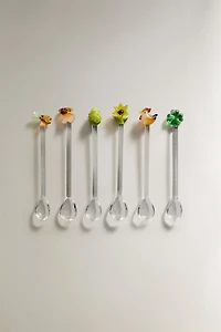 PACK OF GLASS EASTER DESSERT SPOONS (PACK OF 6)