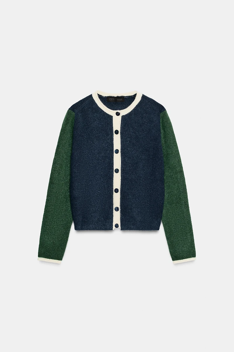 GILET EN MAILLE COLOR BLOCK