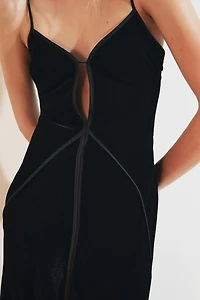 ROBE À BRETELLES EN VELOURS