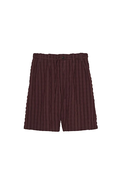 BELTED JACQUARD STRIPED SHORTS