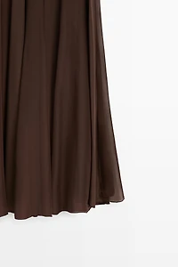Flowing flared midi skirt