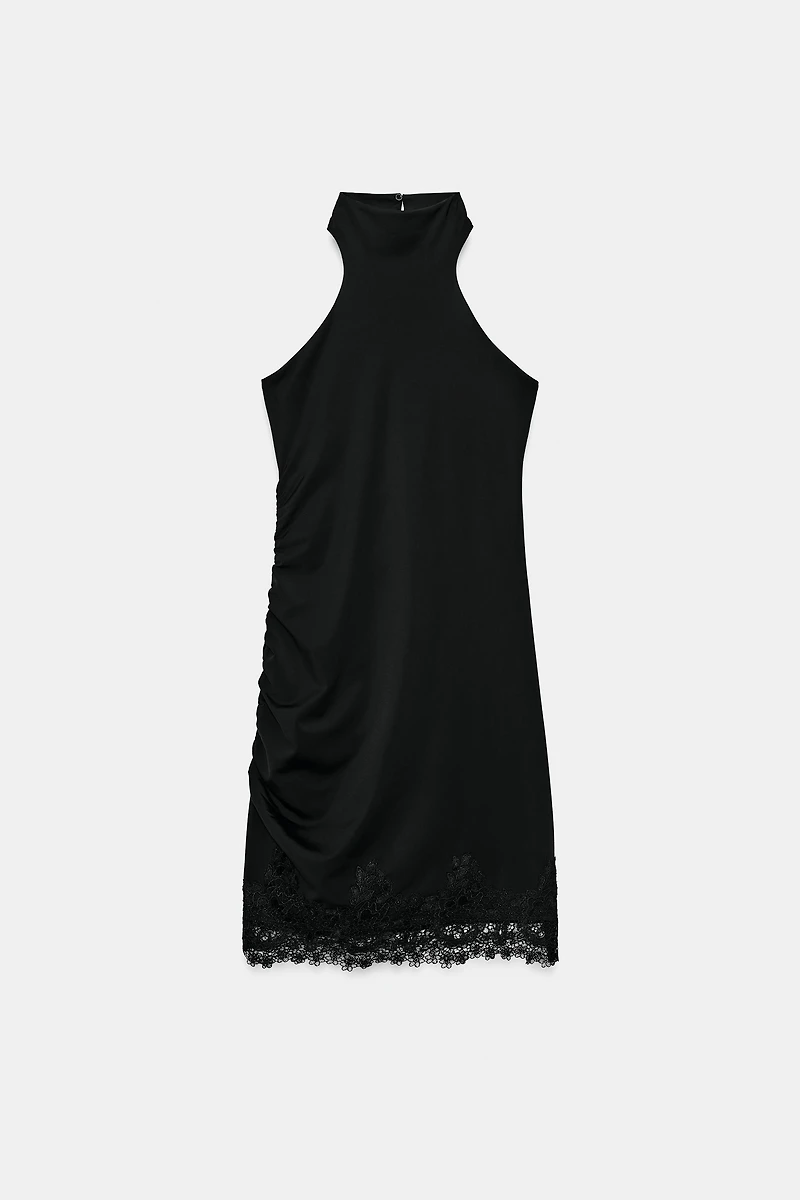 LACE HALTER DRESS