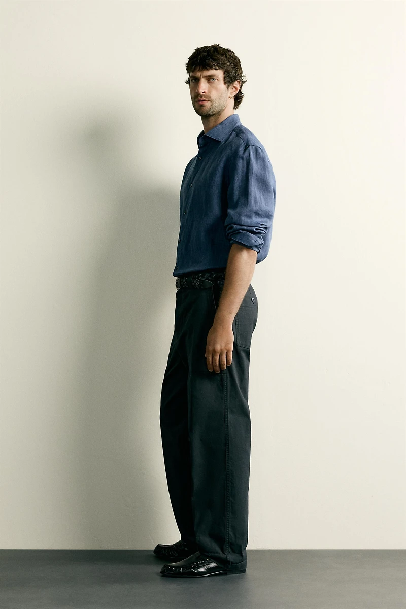100% LINEN REGULAR FIT SHIRT