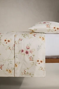 FLORAL PRINT SATEEN FLAT SHEET