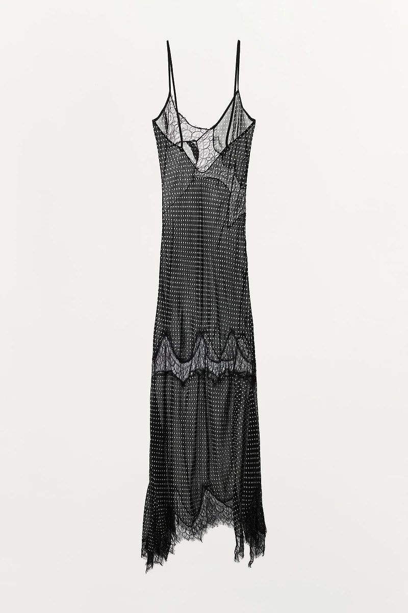 DOTTED LACE PRINT DRESS