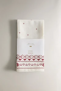 SET OF CHRISTMAS PRINT COTTON NAPKINS (SET OF 2)