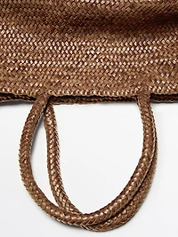 Tote bag tressé en cuir nappa