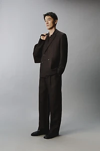 100% LINEN DOUBLE BREASTED SUIT JACKET