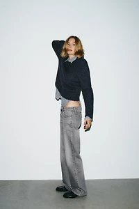 TRF WIDE LEG LOW RISE JEANS