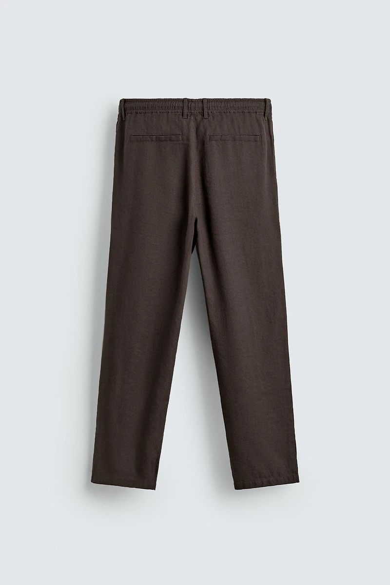 COTTON-LINEN RELAXED FIT PANTS