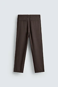 COTTON-LINEN RELAXED FIT PANTS