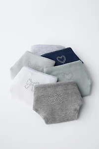 6-14 ANS/ LOT DE SIX CULOTTES À STRASS ET FORMES