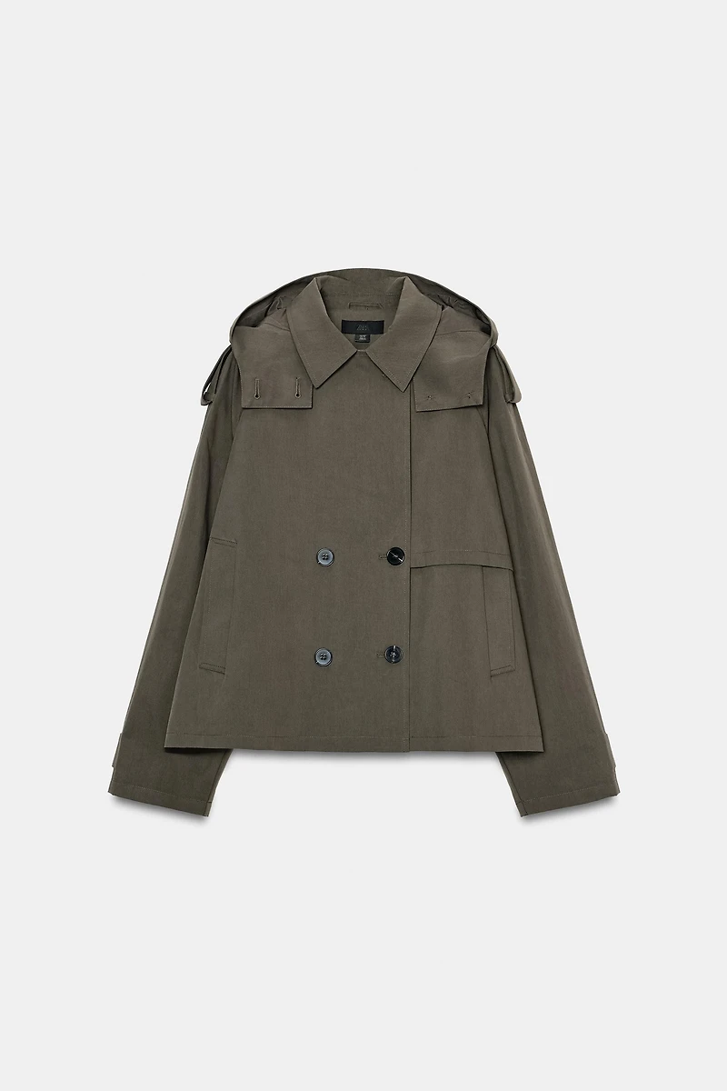 SHORT HOODED TRENCH