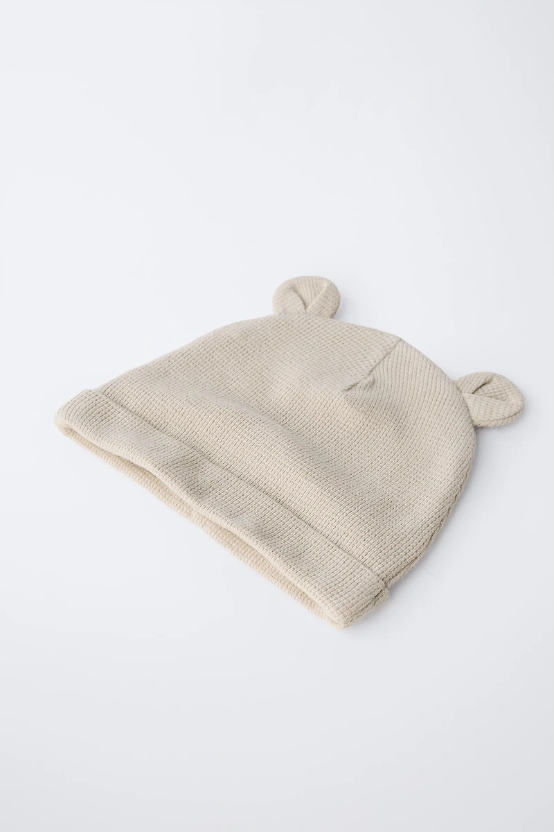 TWO-PACK OF WAFFLE KNIT EAR HATS