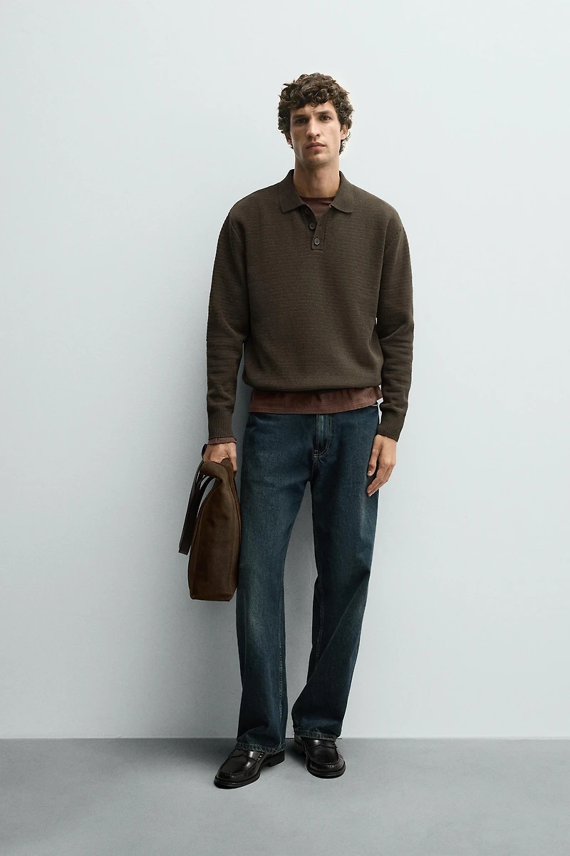 CHENILLE KNIT POLO SHIRT
