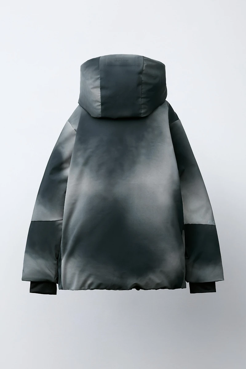 RECCO® SYSTEM SKI COLLECTION TIE DYE WATER RESISTANT AND WINDPROOF DETACHABLE HOODIE JACKET