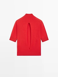 Silk blend knit sweater with back detail - STUDIO