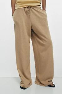 STRAIGHT LEG COTTON PANTS