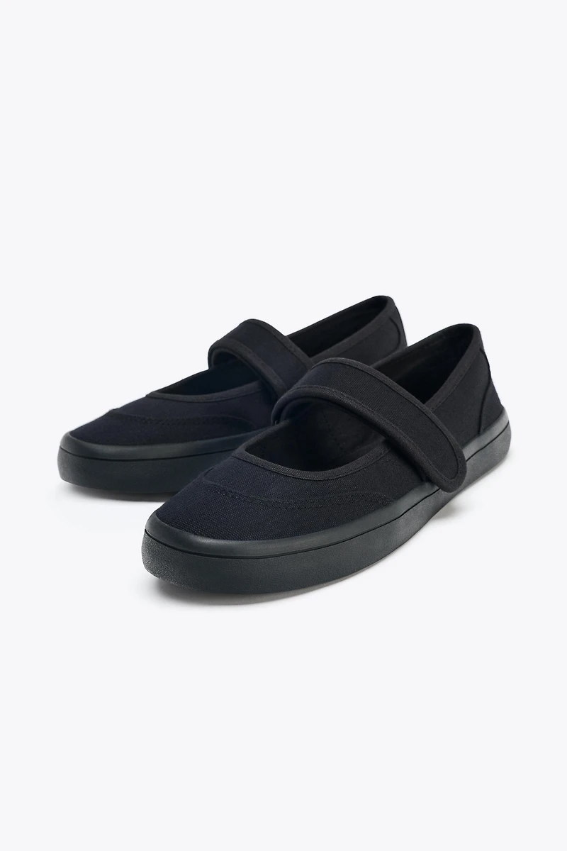 FABRIC STRAP BALLET FLATS