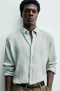 REGULAR FIT 100% LINEN SHIRT