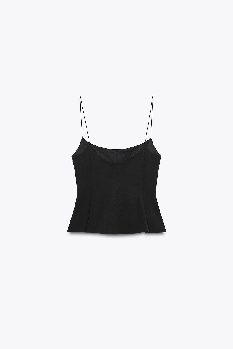 STRETCH PEPLUM TOP