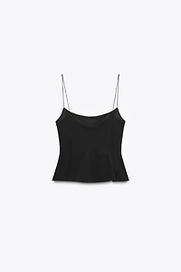 STRETCH PEPLUM TOP