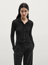 Cotton blend knit cardigan