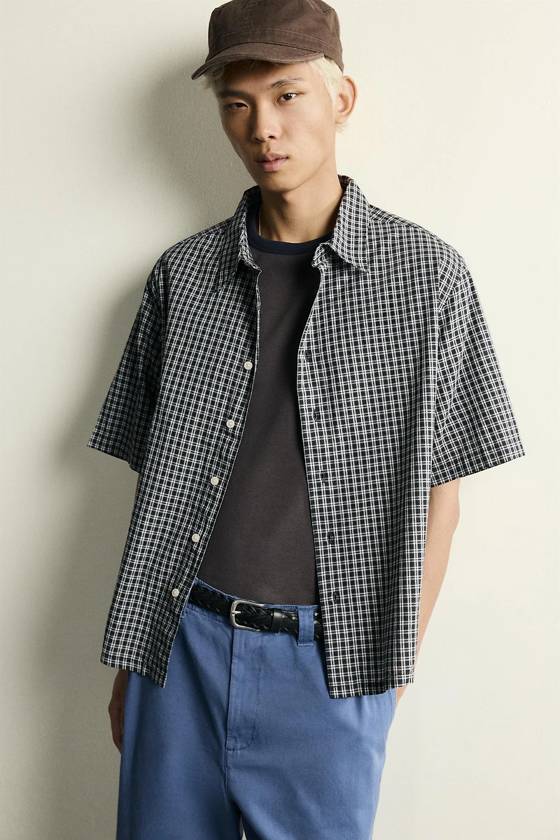RELAXED FIT JACQUARD CHECK SHIRT