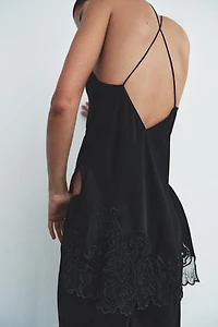 100% VISCOSE EMBROIDERED CAMISOLE