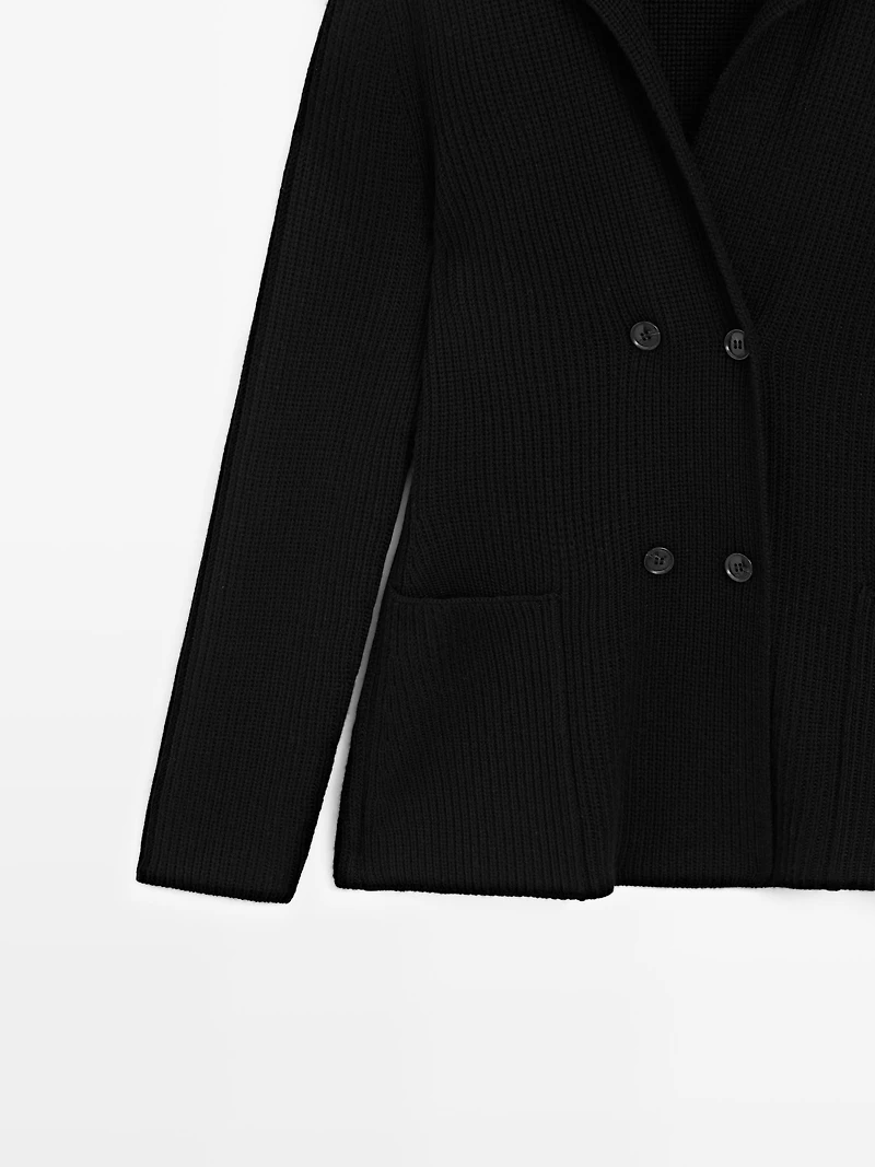 100% wool double-breasted cardigan