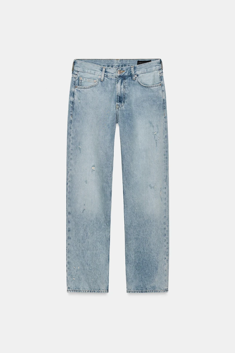 ZW COLLECTION RELAXED STRAIGHT LOW RISE JEANS