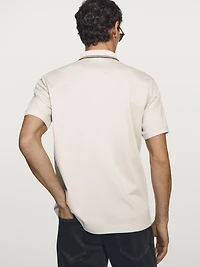 Short sleeve polo shirt with contrast detail